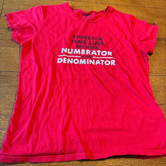 Women's Red Graphic Tee - Fun Math Print - Picture 1 of 4